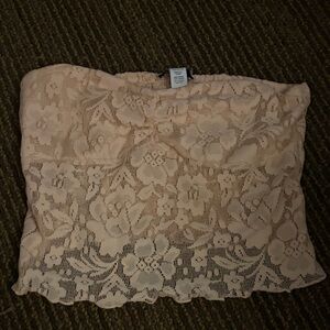 Lace Bandeau Tube Top - Cream
